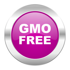 gmo free violet circle chrome web icon isolated