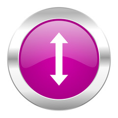 arrow violet circle chrome web icon isolated
