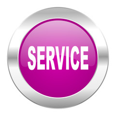 service violet circle chrome web icon isolated