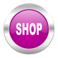 shop violet circle chrome web icon isolated