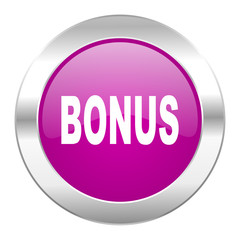 bonus violet circle chrome web icon isolated