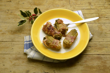 Involtini of verza y pancetta Cucina friulana Expo Milano 2015