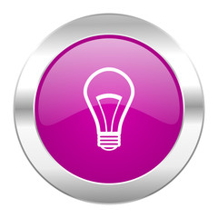 bulb violet circle chrome web icon isolated