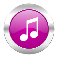 music violet circle chrome web icon isolated