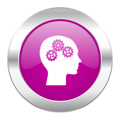 head violet circle chrome web icon isolated