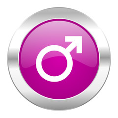 male violet circle chrome web icon isolated