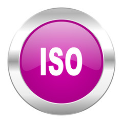 iso violet circle chrome web icon isolated