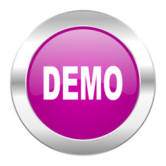 demo violet circle chrome web icon isolated