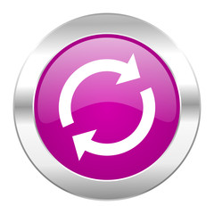 reload violet circle chrome web icon isolated