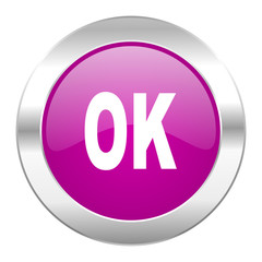 ok violet circle chrome web icon isolated