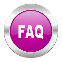 faq violet circle chrome web icon isolated