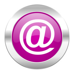 email violet circle chrome web icon isolated