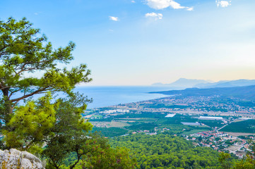 View to Kiris and Camyuva from the hill in Kemer