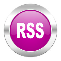 rss violet circle chrome web icon isolated