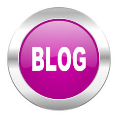 blog violet circle chrome web icon isolated
