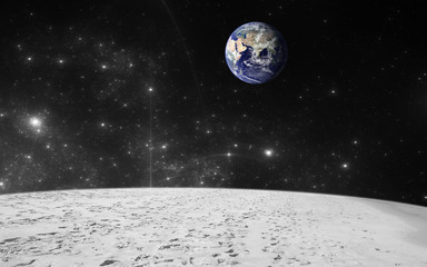 Obraz na płótnie Canvas Earth view from moon