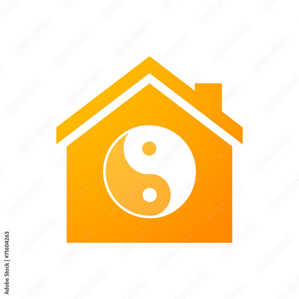 Poster House icon with a ying yang