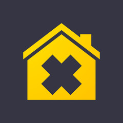 Fototapeta premium House icon with an irritating substance sign