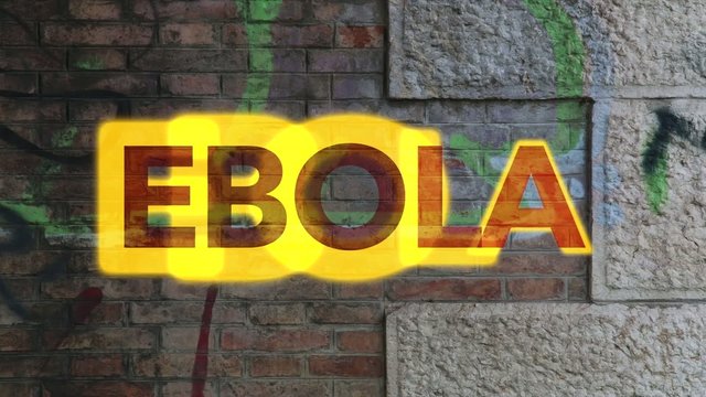Muro con scritta ebola