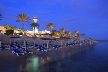 Night in the hotel resort in Sharm el Sheikh