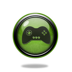 game circular icon on white background