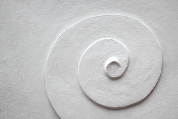 white Spiral cement  pattern