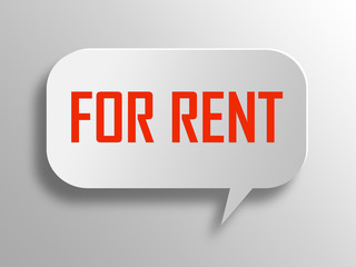 For rent 3d peech bubble