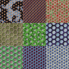 Set of wire mesh seamless generated textures