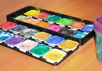 set of watercolor paints