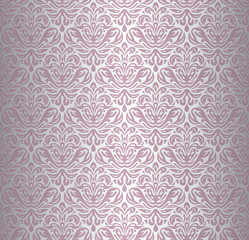 Naklejka premium Pink & silver renaissance pattern vintage wallpaper
