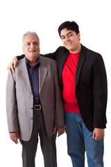 Indian Grandfather and grandson