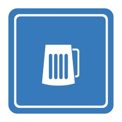 Chope de bière dans un panneau