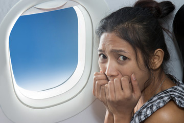 terrified passenger on a plane