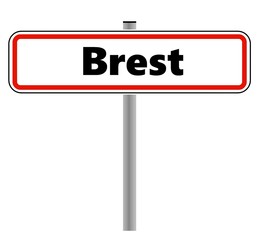 Brest dans un panneau de ville	