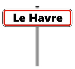 Le Havre dans un panneau de ville	