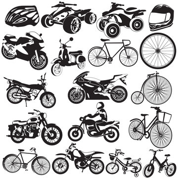bicycle and motorcycle icons