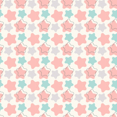 Abstract geometric retro star seamless pattern. Vector