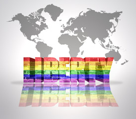 Word Liberty with Rainbow Gay Flag