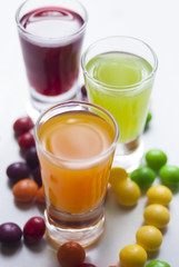 vodka with colorful candy