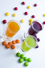 vodka with colorful candy
