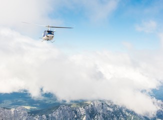 Fototapeta na wymiar Mountain rescue helicopter