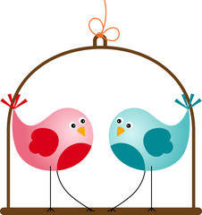 Cute Valentine Love Birds