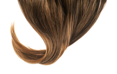 Fototapeta premium Hair fragment over the white