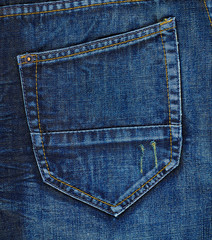 Navy blue jeans back pocket