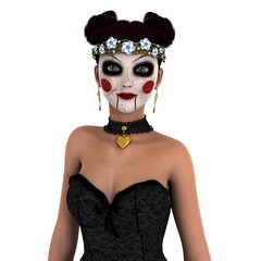 ホラーメイクアップの女性