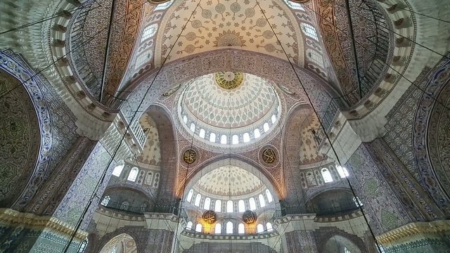 Interior view of New mosque in Fatih, Istanbul, Turkey