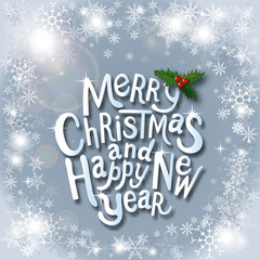 Christmas typographic label for Xmas and New Year holidays desig