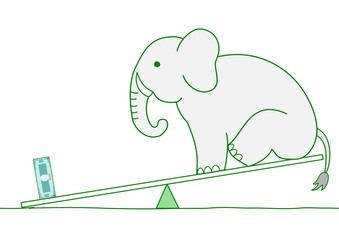 シーソー、象よりお金が重い