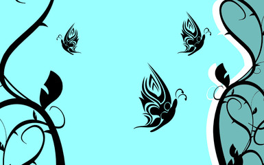abstract butterfly tattoo background in vector format