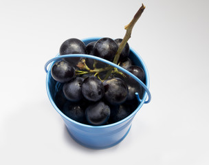 small bucket full with grape